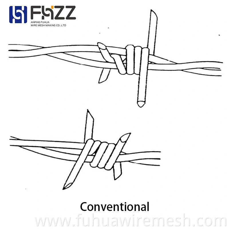 General Purpose Double-Strand Twisted 304 Stainless Steel and Galvanized Steel Barbed Wire